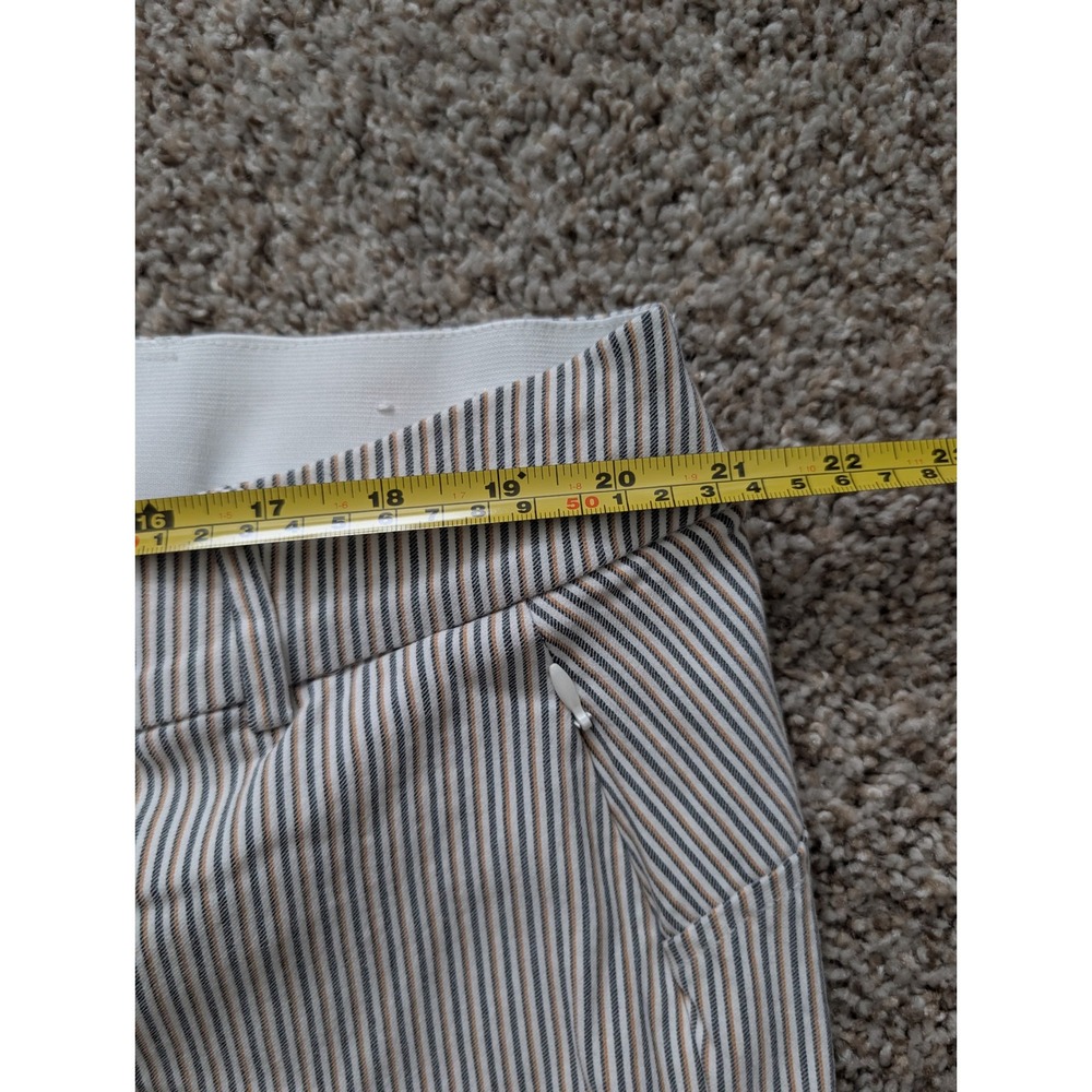 Lane Bryant Striped Ankle Pants Womens 24 Plus White Navy Tan Career Trousers - Picture 6 of 7